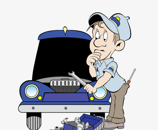 矢量卡通维修工 守护每一辆汽车的守护者